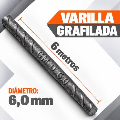 Varilla Grafilada 6,0 mm x 6 m