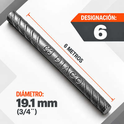 Barra Corrugada DIACO 3/4" x 6 m
