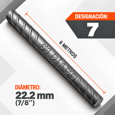 Varilla Corrugada DIACO 7/8" x 6 m