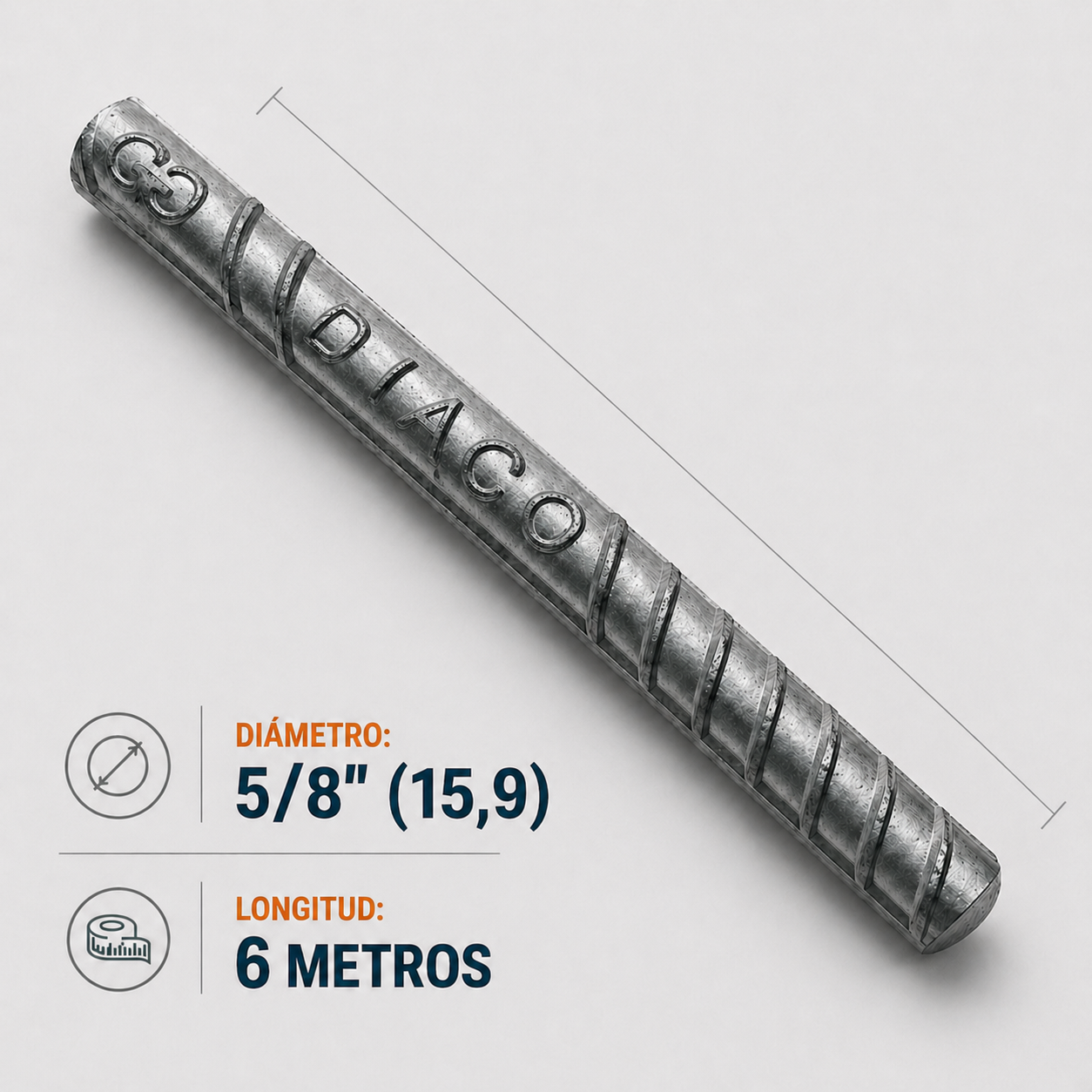 Barra Corrugada DIACO 5/8" x 6 m