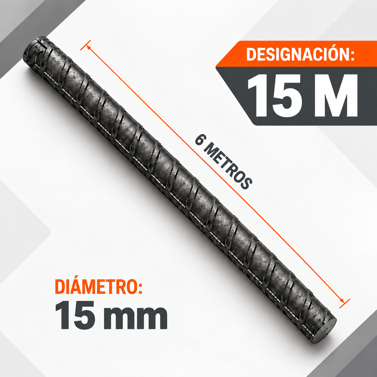Barra Corrugada 15 mm x 6 m MULTIMARCA