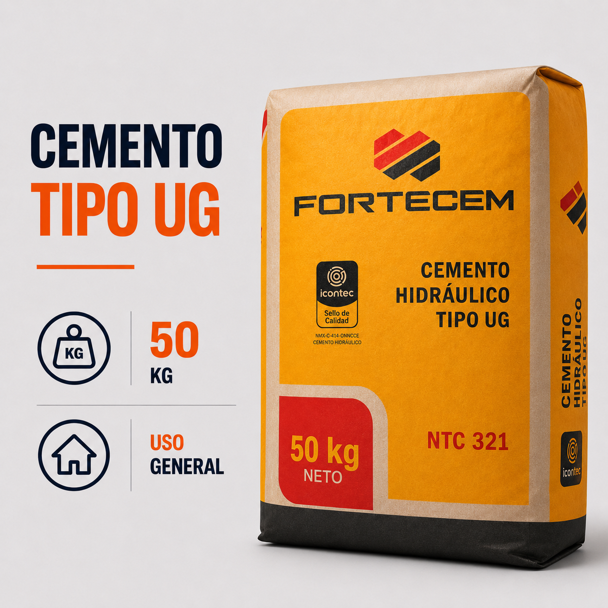 CEMENTO TIPO UG FORTECEM x 50 kg