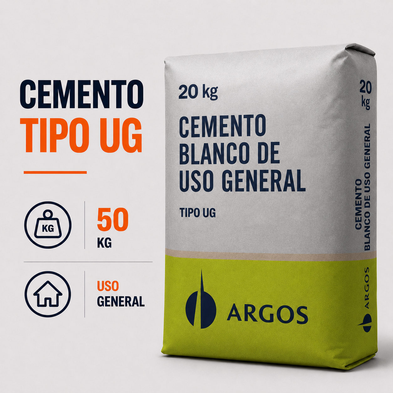Cemento Blanco Argos x 20 kg