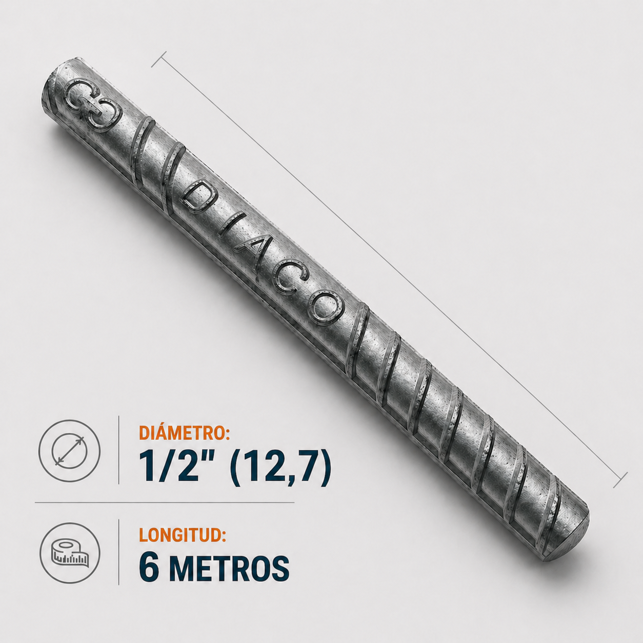 Barra Corrugada DIACO 1/2” x 6 m