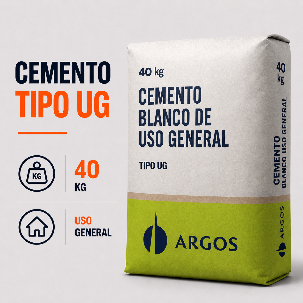 Cemento Blanco Argos x 40 kg