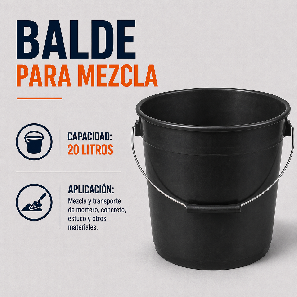 Balde para mezcla