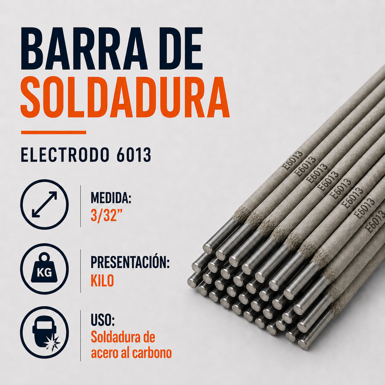 Kilo de Barra de Soldadura 6013 3/32"