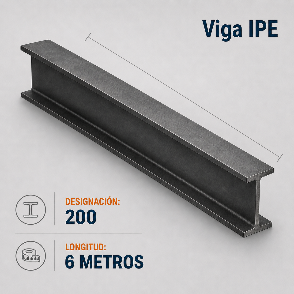 Viga IPE de 200 x 6 m