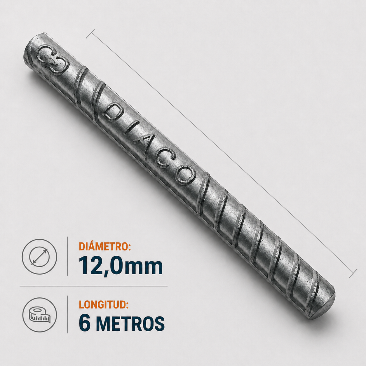 Barra Corrugada DIACO 12mm x 6 m