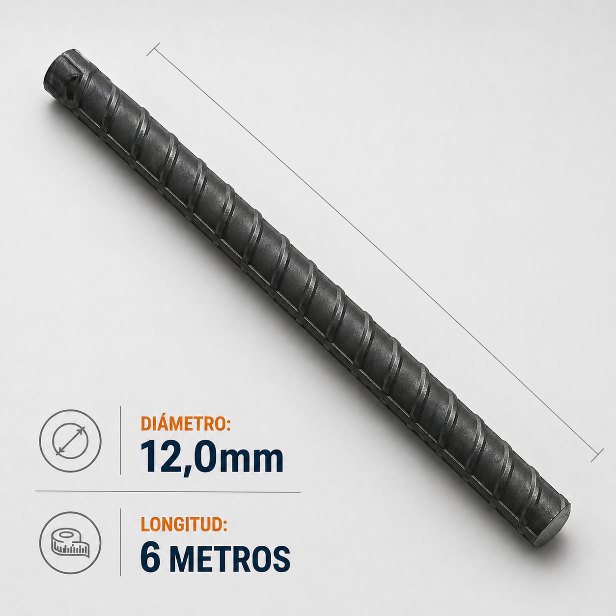 Barra Corrugada 12 mm x 6 m MULTIMARCA
