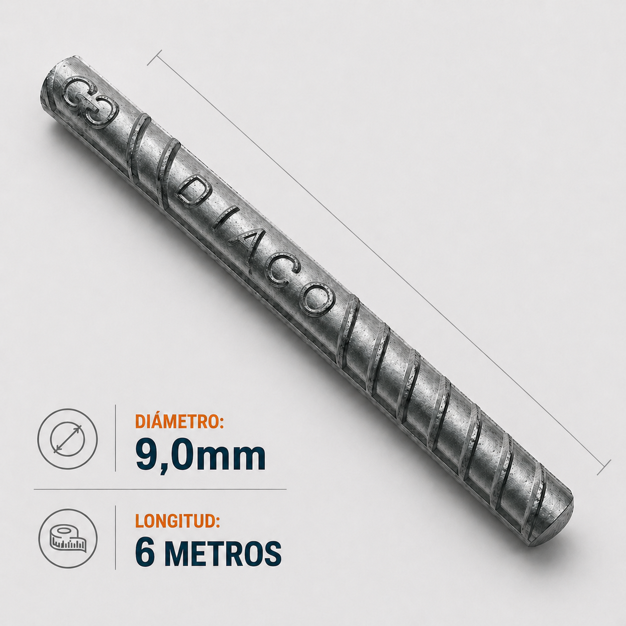 Barra Corrugada DIACO 9mm x 6 m