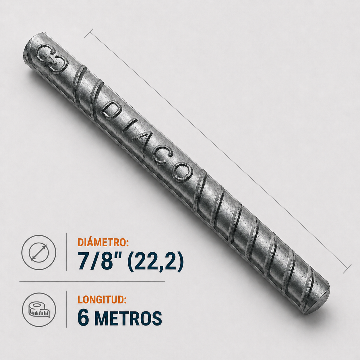 Barra Corrugada DIACO 7/8" x 6 m