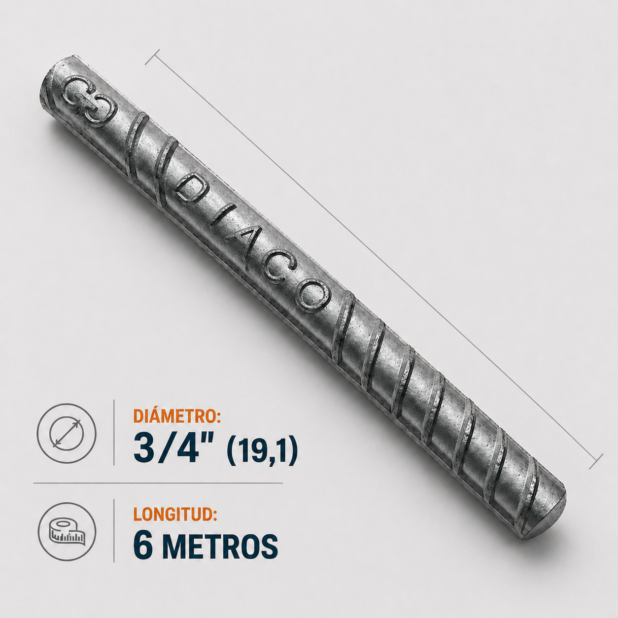 Barra Corrugada DIACO 3/4" x 6 m