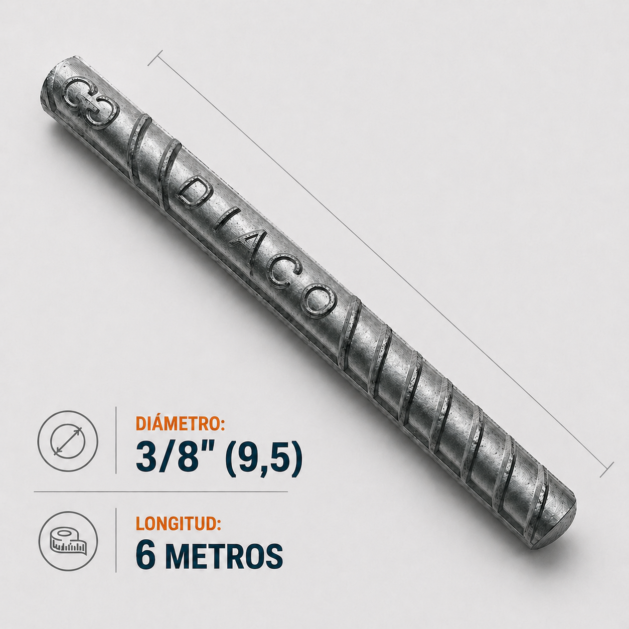 Barra Corrugada DIACO 3/8” x 6 m