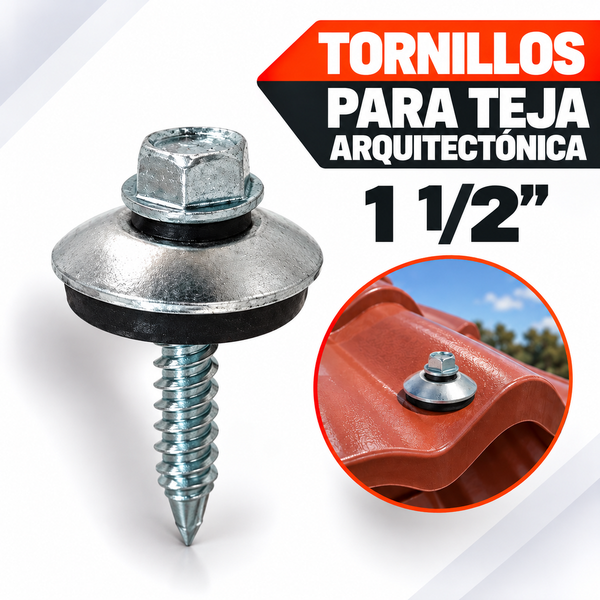 Tornillos para Teja Arquitectónica de 1 1/2 Pulgadas