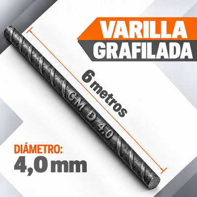 Varilla Grafilada 4,0 mm x 6 m