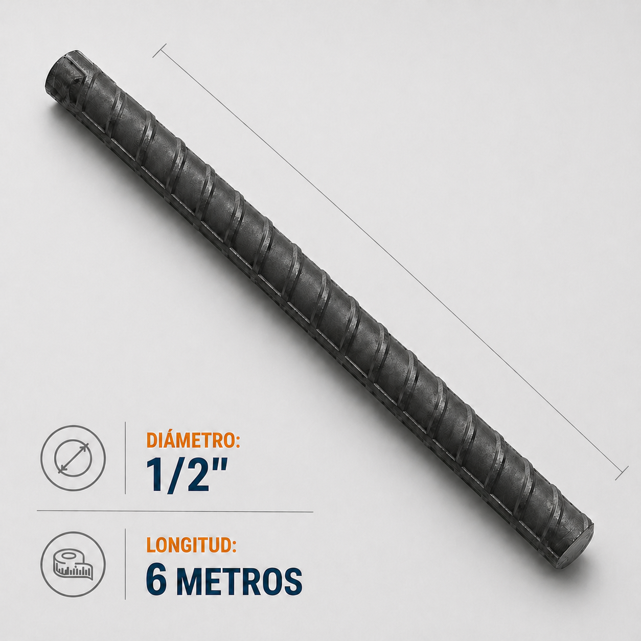 Barra Corrugada 1/2" x 6 m MULTIMARCA
