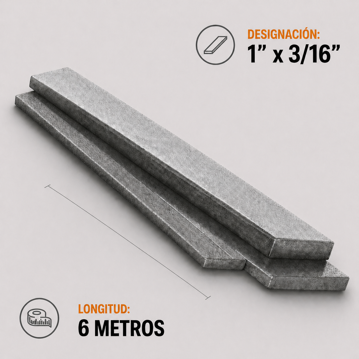 Platina 1” x 3/16” x 6 m